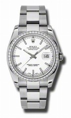 Rolex Datejust White Dial Automatic Diamond Bezel Steel Ladies Watch 116244WSO