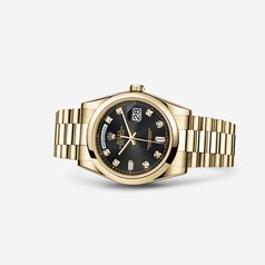 Rolex Day-Date 36 Yellow Gold Domed President Black Diamonds (118208-0118)
