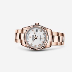 Rolex Day-Date 36 Everose Fluted Oyster White Roman (118235f-0052)