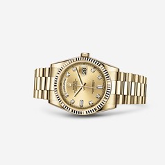 Rolex Day-Date 36 Yellow Gold Fluted President Champagne Diamonds (118238-0116)