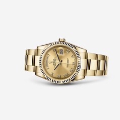 Rolex Day-Date 36 Yellow Gold Fluted Oyster Champagne Roman (118238-0183)