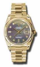 Rolex Day-date Dark Mother Of Pearl Automatic 18kt Yellow Gold Men's Watch 118238BKMDP