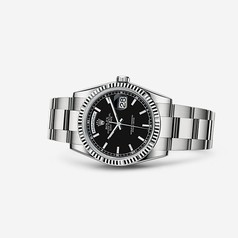 Rolex Day-Date 36 White Gold Fluted Oyster Black (118239-0121)