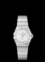 Omega Constellation 27mm Co-Axial Brushed Diamond Bezel / MOP (123.15.27.20.55.002)