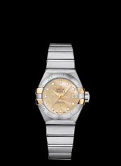 Omega Constellation 27mm Co-Axial Brushed Gold Claws / MOP (123.20.27.20.57.003)