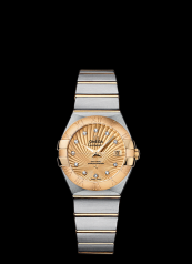 Omega Constellation 27mm Co-Axial Brushed Two Tone / Champagne Supernova (123.20.27.20.58.001)
