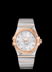 Omega Constellation 35mm Co-Axial Brushed Two Tone Red / Diamond (123.25.35.20.52.003)