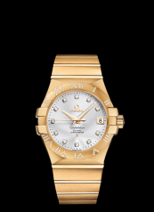 Omega Constellation 35mm Co-Axial Brushed Gold / Diamond (123.55.35.20.52.004)
