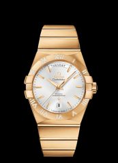 Omega Constellation Day-Date 38mm Co-Axial Brushed Yellow Gold / Diamond (123.55.38.22.02.002)