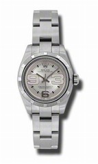 Rolex No date Silver Dial Automatic Stainless Steel Ladies Watch 176210SMAXI