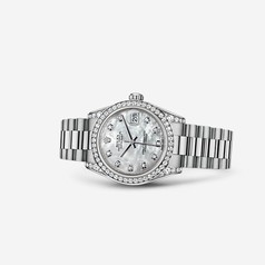 Rolex Datejust 31 White Gold Diamond Shoulders President Mother of Pearl Diamonds (178159-0001)