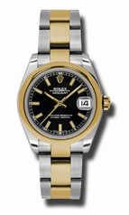 Rolex Datejust Black Dial Automatic Stainless Steel and 18kt Gold Ladies Watch 178243BKSO