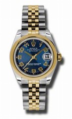 Rolex Datejust Blue Dial Automatic Stainless Steel and 18kt Gold Ladies Watch 178243BLCAJ