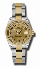 Rolex Datejust Champagne Dial Automatic Stainless Steel and 18kt Gold Ladies Watch 178243CCAO