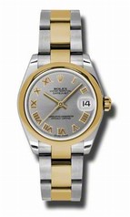 Rolex Datejust Grey Dial Automatic Stainless Steel and 18kt Gold Ladies Watch 178243GRO