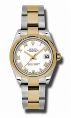 Rolex Datejust White Dial Automatic Stainless Steel and 18kt Gold Ladies Watch 178243WRO