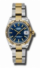 Rolex Datejust Blue Dial Automatic Stainless Steel and 18kt Gold Ladies Watch 178273BLSO