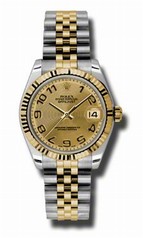 Rolex Datejust Champagne Dial Automatic Stainless Steel and 18kt Gold Ladies Watch 178273CCAJ
