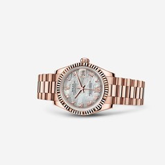 Rolex Datejust 31 Everose Fluted President Mother of Pearl Roman (178275f-0034)