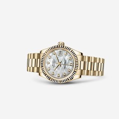 Rolex Datejust 31 Yellow Gold Fluted President Mother of Pearl Diamonds (178278-0010)
