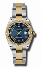 Rolex Datejust Blue Dial Automatic Stainless Steel and 18kt Gold Ladies Watch 178343BLCAO