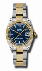 Rolex Datejust Blue Dial Automatic Stainless Steel and 18kt Gold Ladies Watch 178343BLSO