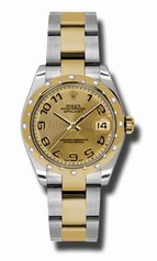 Rolex Datejust Champagne Dial Automatic Stainless Steel and 18kt Gold Ladies Watch 178343CCAO