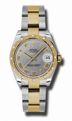 Rolex Datejust Grey Dial Automatic Stainless Steel and 18K Gold Ladies Watch 178343GRO