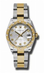 Rolex Datejust Silver Jubilee Dial Automatic Stainless Steel and 18K Gold Ladies Watch 178343SJDO