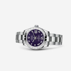 Rolex Datejust 31 Domed Diamond Oyster Purple Roman (178344-0016)