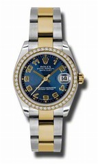 Rolex Datejust Blue Dial Automatic Stainless Steel and 18kt Gold Ladies Watch 178383BLCAO