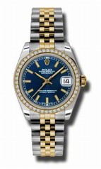 Rolex Datejust Blue Dial Automatic Stainless Steel and 18kt Gold Ladies Watch 178383BLSJ
