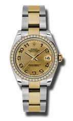Rolex Datejust Champagne Concentric Circle Dial Automatic Stainless Steel and 18kt Gold Ladies Watch 178383CCAO
