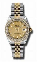Rolex Datejust Champagne Dial Automatic Stainless Steel and 18kt Gold Ladies Watch 178383CSJ