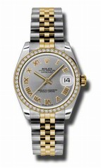 Rolex Datejust Grey Dial Automatic Stainless Steel and 18kt Gold Ladies Watch 178383GRJ