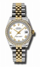 Rolex Datejust White Dial Automatic Stainless Steel and 18kt Gold Ladies Watch 178383WRJ