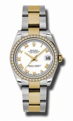 Rolex Datejust White Dial Automatic Stainless Steel and 18kt Gold Ladies Watch 178383WRO