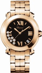 Chopard Happy Sport 18k Rose Gold Diamond Ladies Watch 277472-5001