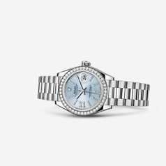 Rolex Lady-Datejust 28 Platinum Diamond President Ice Blue Diamonds (279136rbr-0001)