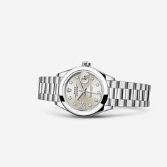 Rolex Lady-Datejust 28 Platinum President Silver Diamonds (279166-0001)