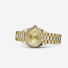 Rolex Lady-Datejust 28 Yellow Gold Fluted President Champagne (279178-0001)