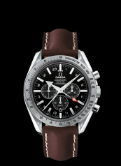Omega Speedmaster Broad Arrow Co-Axial GMT Black / Leather (3881.50.37)
