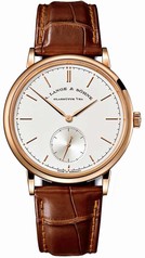 A Lange and Sohne Saxonia Silver Dial Brown Leather Strap Mechanical Men's Watch 216032
