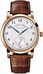 A Lange and Sohne Silver Dial 18kt Rose Gold Brown Leather Strap Men's Watch 233032