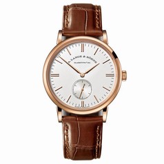 A. Lange and Sonhne Saxonia Silver Dial 18K Rose Gold Men's Watch 219.032