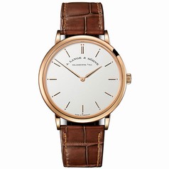 A. Lange & Sohne Saxonia Thin Manual Wind Silver Dial Brown Leather Men's Watch 211.032