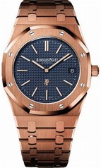 Audemars Piguet Extra-Thin Royal Oak Automatic Blue Dial 18 kt Rose Gold Men's Watch 15202OR.OO.1240OR.01
