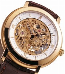 Audemars Piguet Jules Audemars Skeleton Dial 18k Rose Gold Brown Leather Men's Watch 15058ORO0067CR01