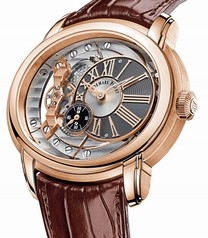 Audemars Piguet Millenary Automatic Skeleton Dial 18kt Rose Gold Leather Strap Men's Watch 15350OR.OO.D093CR.01777