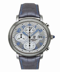 Audemars Piguet Millenary Chronograph Automatic Silver Dial Grey Leather Ladies Watch 26011ST.OO.D007CR.01